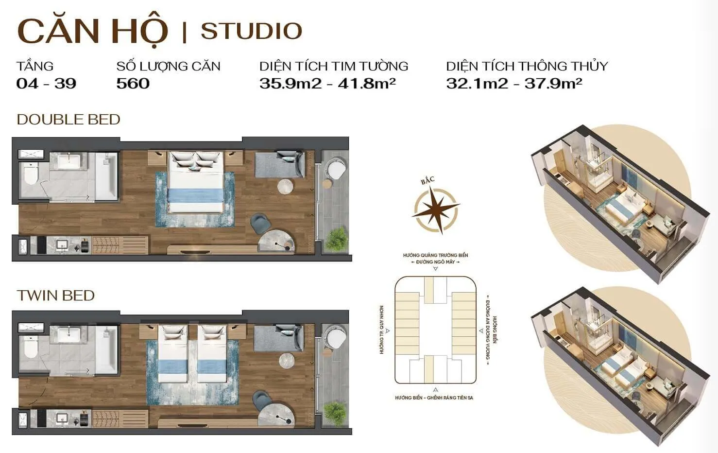 Mặt bằng căn studio